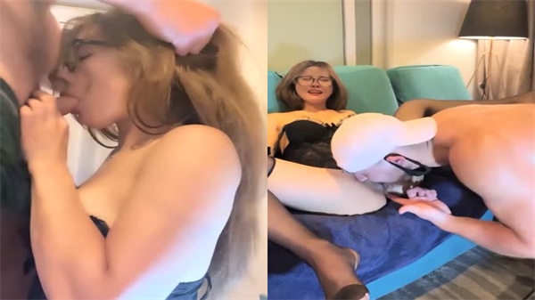 小骚货勾搭老外，反被巨根插嘴深喉干到呕